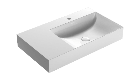 T-Edge Asymmetric Left Shelf Wall Basin 800mm
